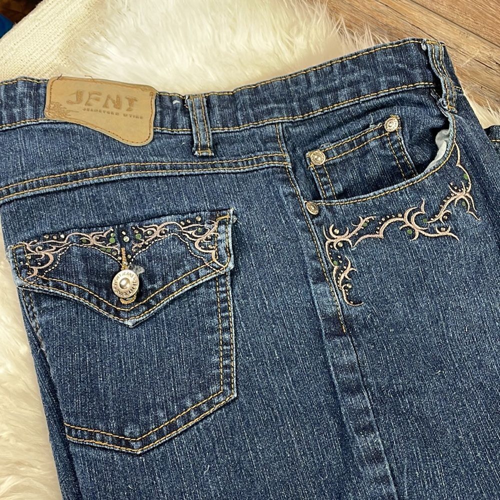 JEANS FOR NEW TIME Embroidered Embellished Jeans Ladies Size 10 Blue
